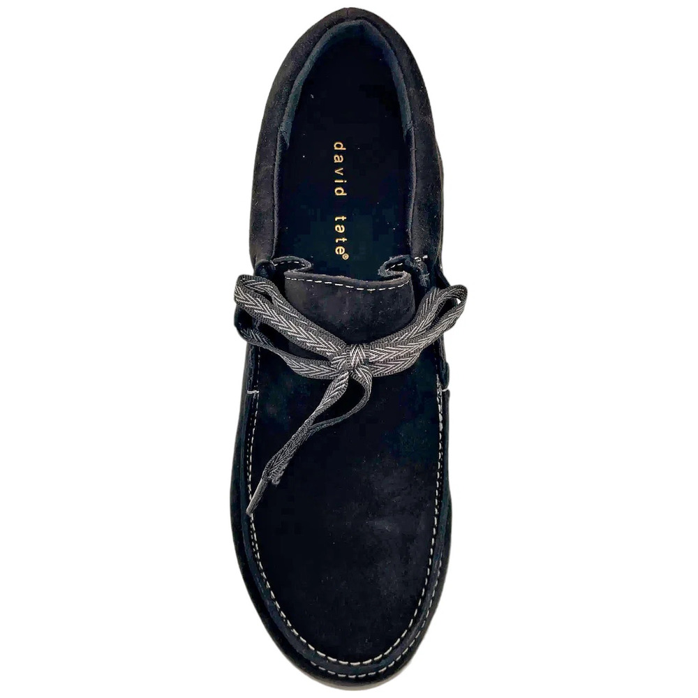 David Tate Casual Suede Lace-Up Shoe Mojo Black Suede - Narrow - Picture 2 of 3